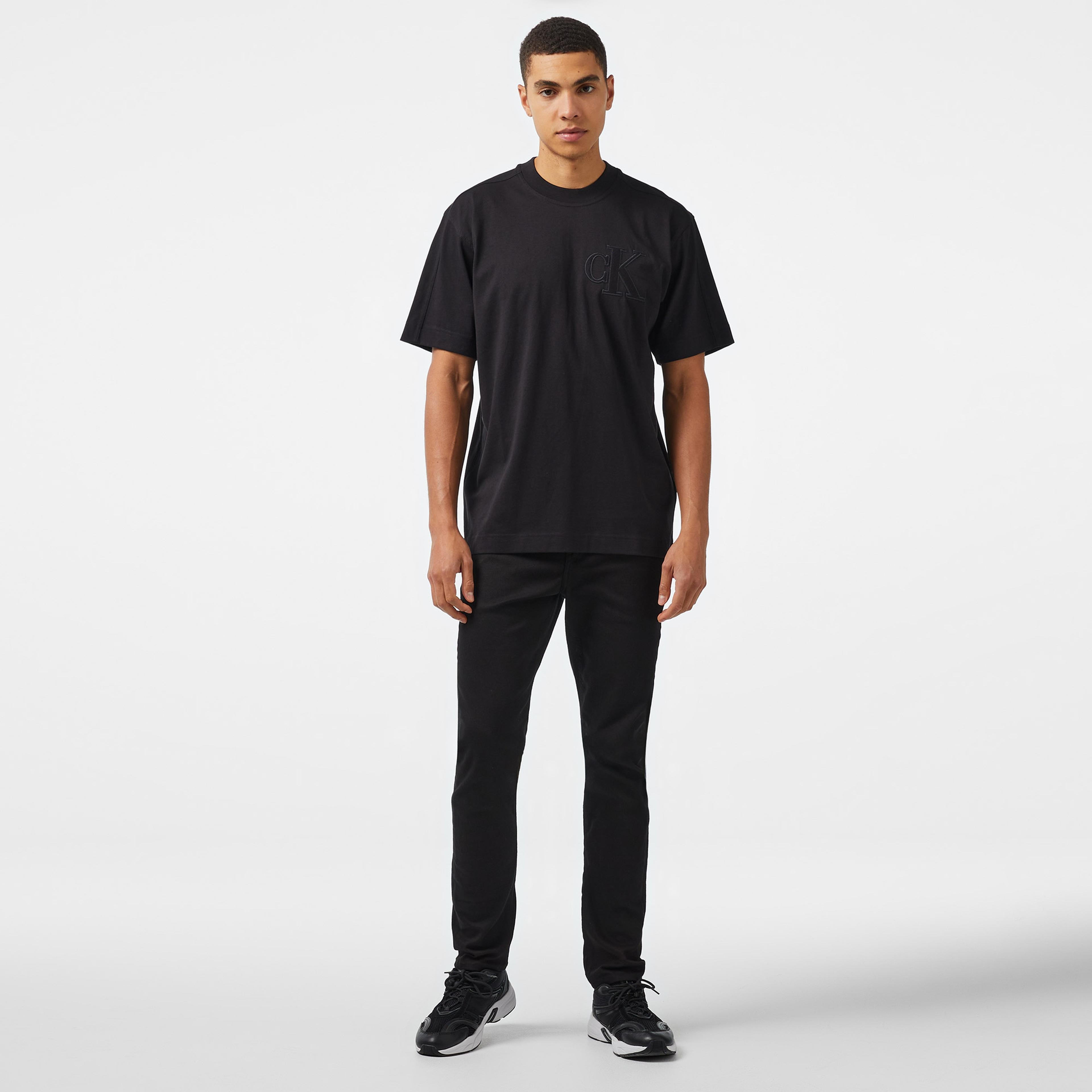 CK Jeans Applique Erkek Siyah T-Shirt
