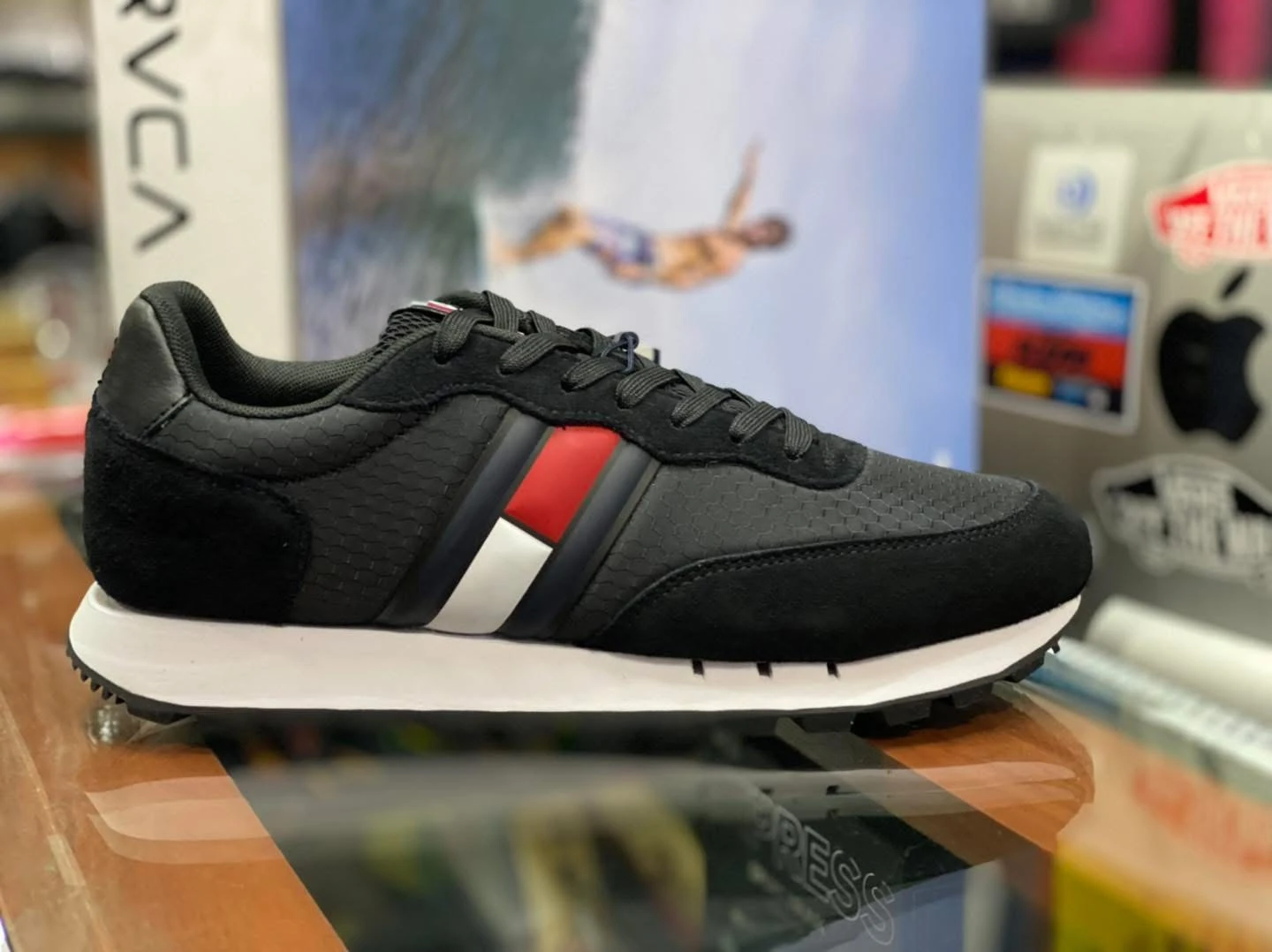 Retro Deri Runner Erkek Siyah Spor Ayakkabı