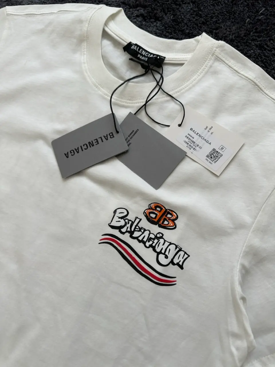 BB Balenciaga Logo Detaylı T-Shirt