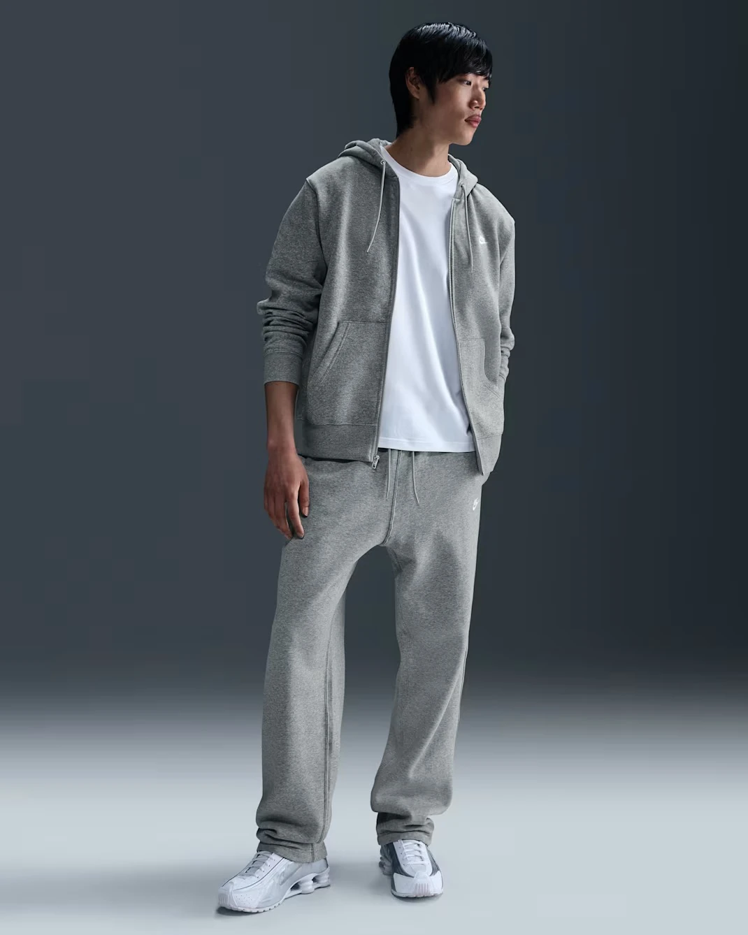 Dark Grey Heather/White