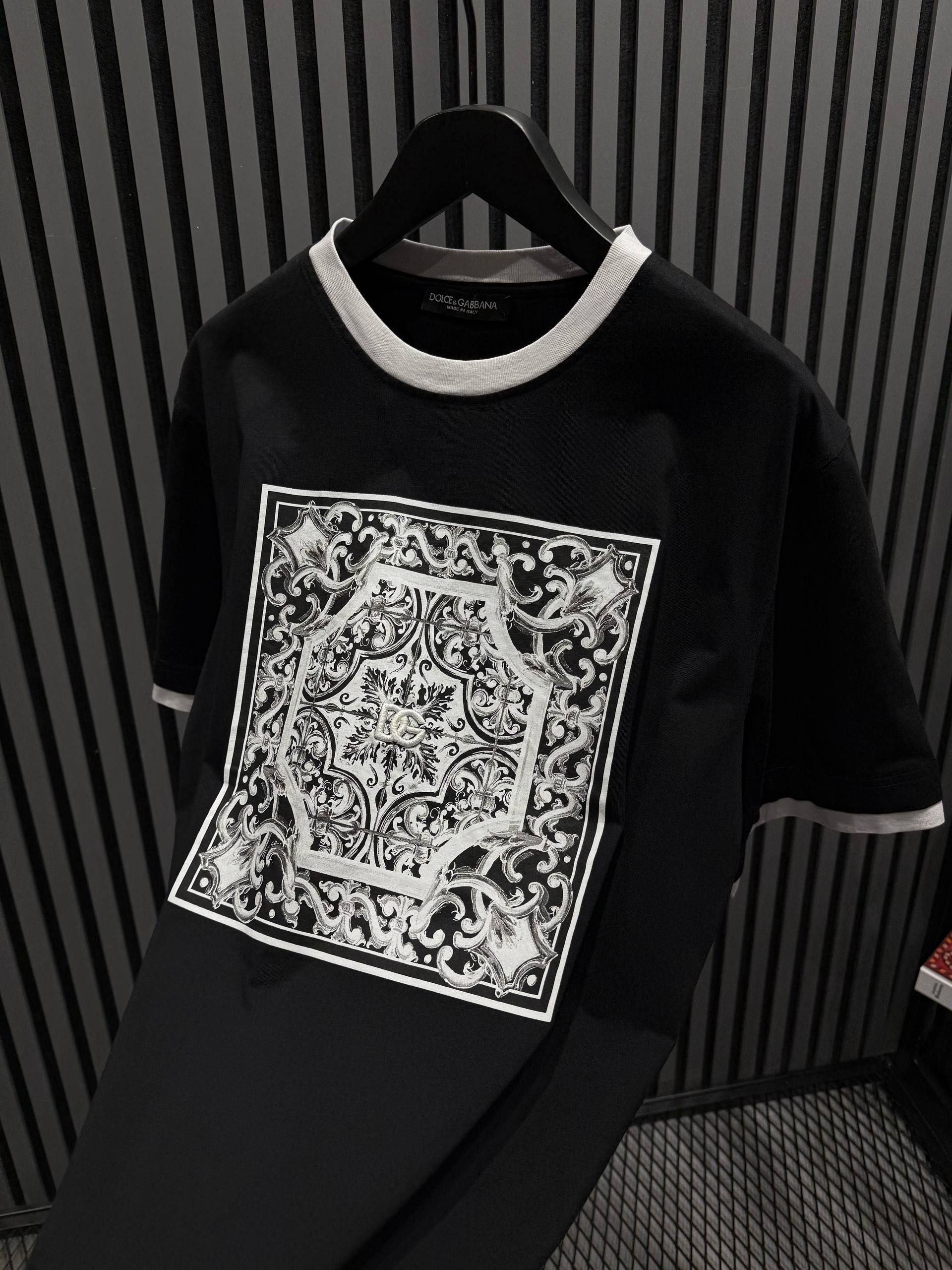 Dolce Gabbana Print and Embroidery Cotton T-Shirt