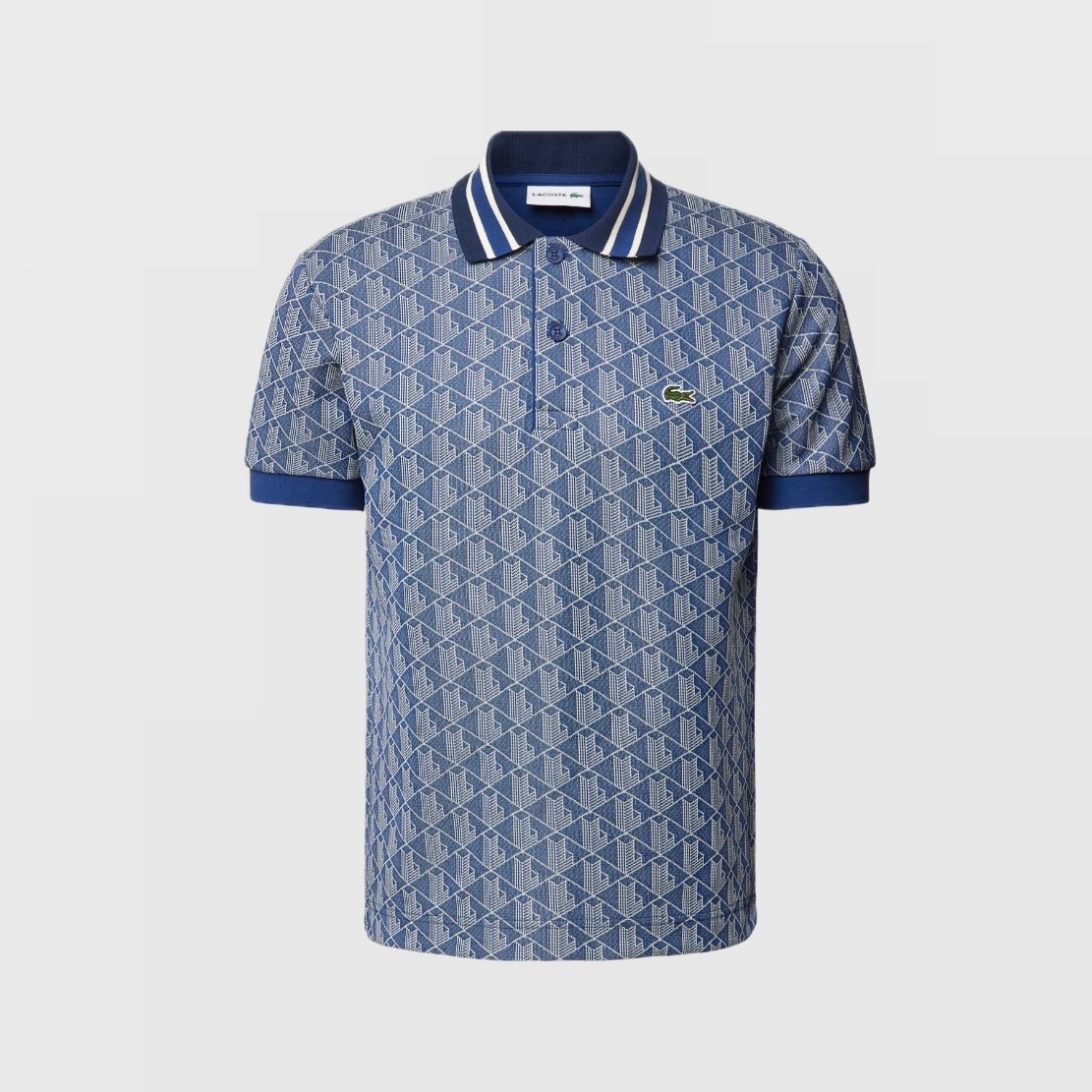 Monogram Classic Fit Polo Yaka T-Shirt - Marina Mavisi/Beyaz