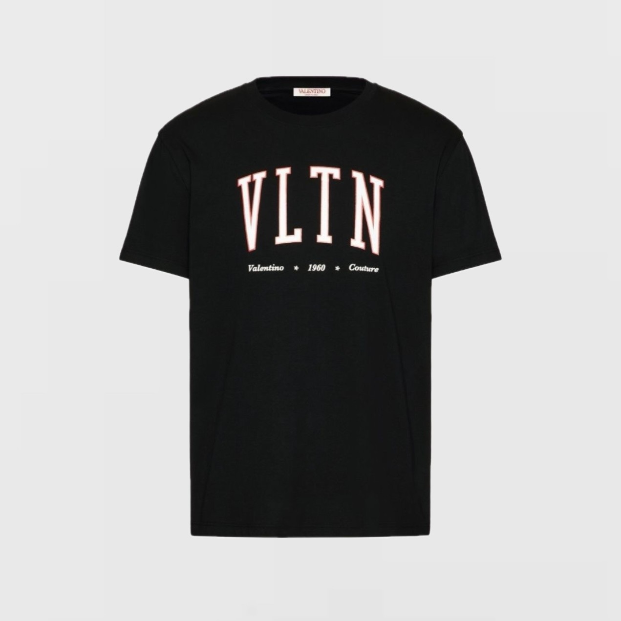 VLTN Logo Cotton Premium T-Shirt - Siyah