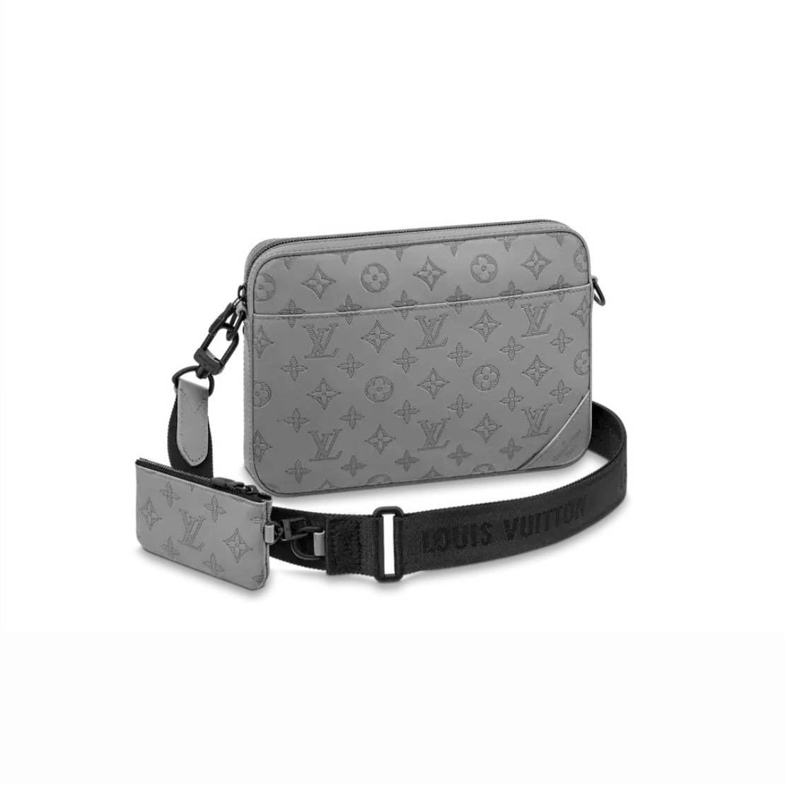 Trio Messenger Renkli & Desenli Erkek Çanta - Grey/Black