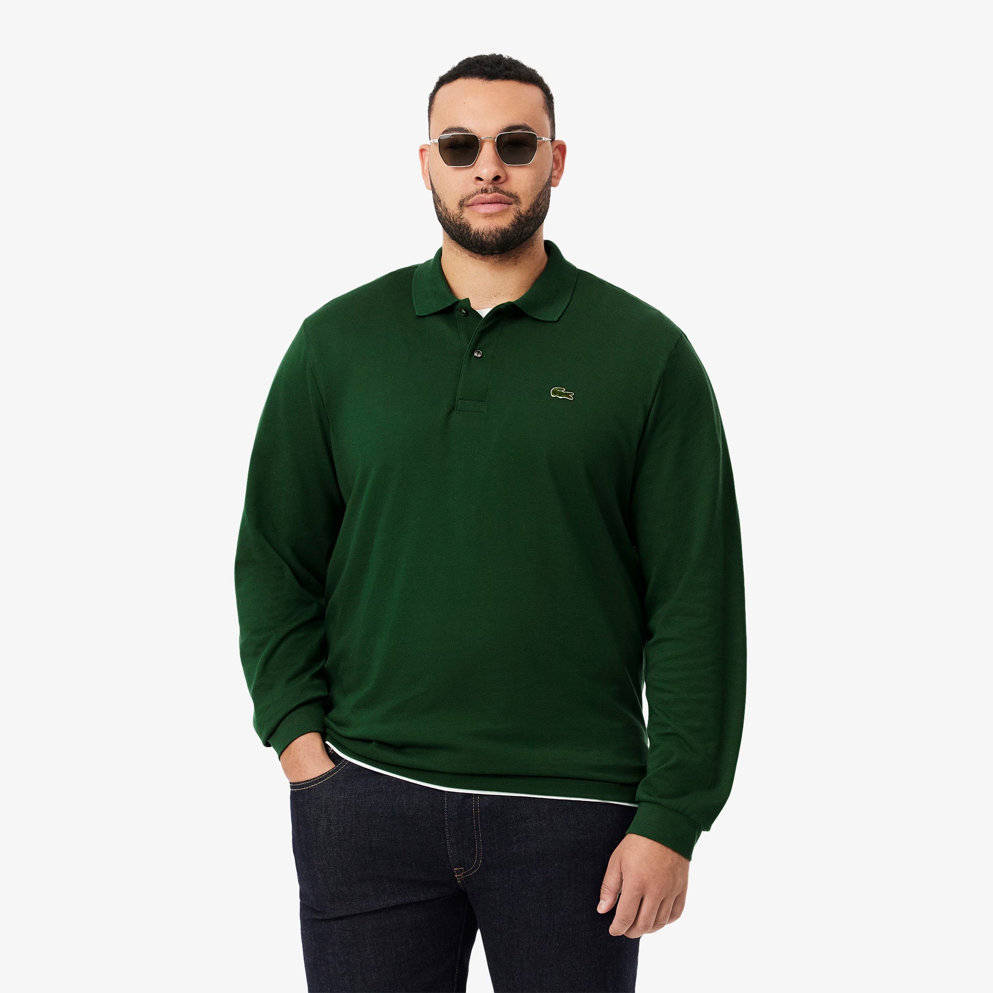 L.12.12 Erkek Classic Fit Uzun Kollu Polo - Yeşil