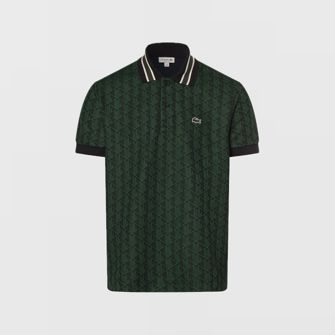 Monogram Classic Fit Polo Yaka T-Shirt - Lacivert/Yeşil