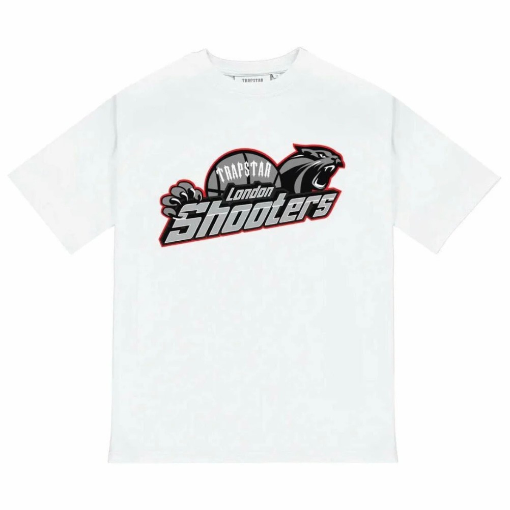 Shooters Tee Cotton T-Shirt - Beyaz/Kırmızı
