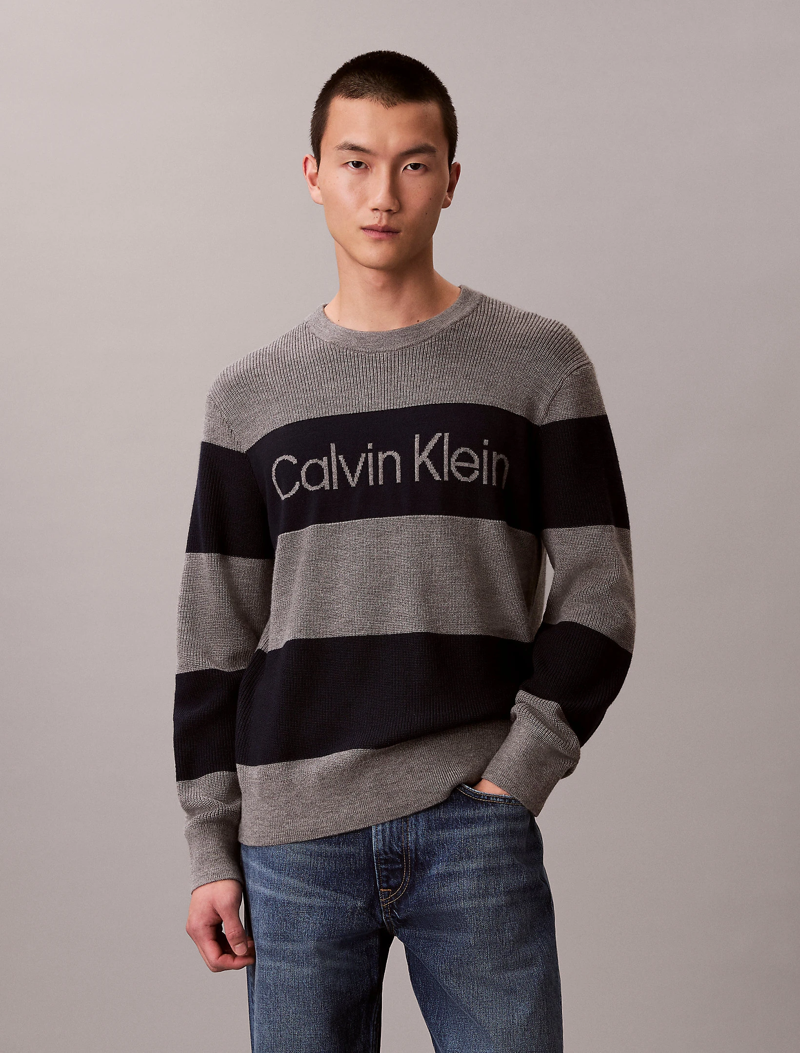 CK Bold Stripe Crewneck Kazak