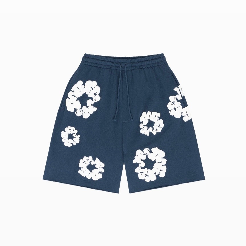 Denim Tears The Cotton Wreath Şort - Navy Blue/White