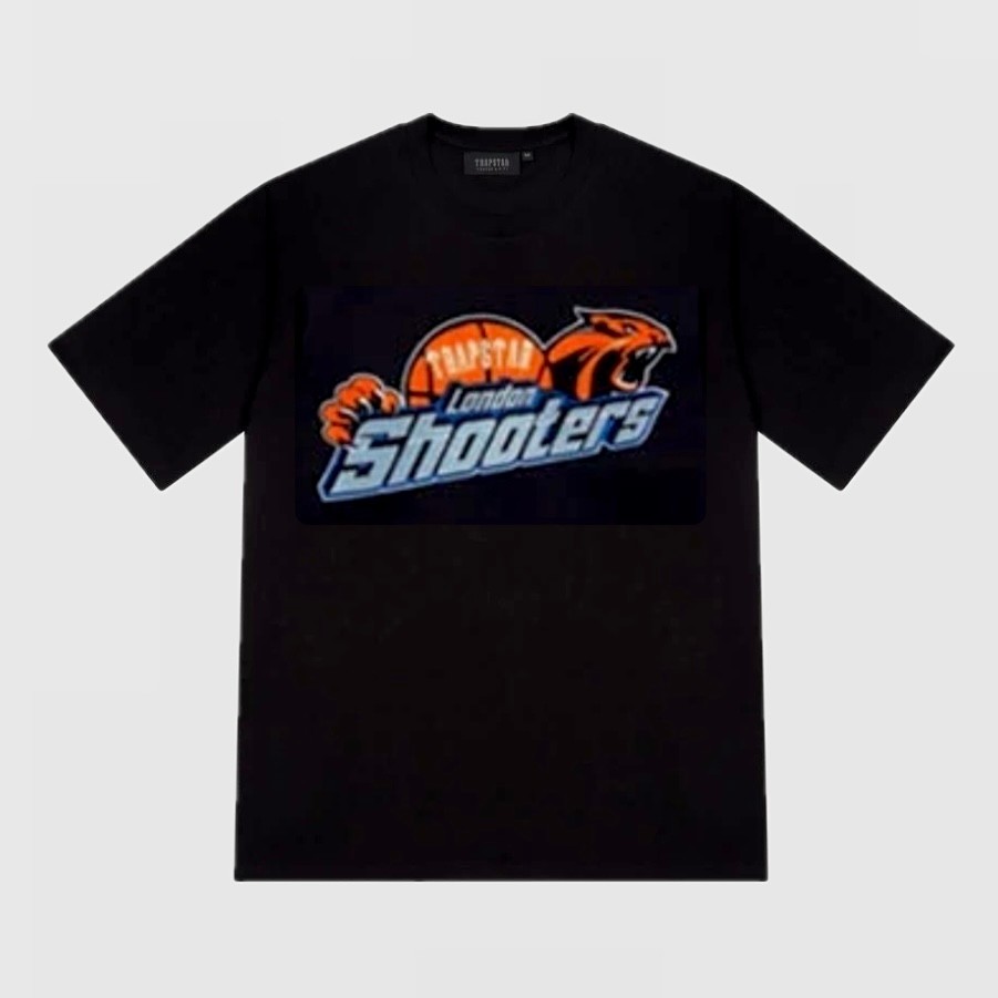 Shooters Tee Cotton T-Shirt - Siyah/Turuncu