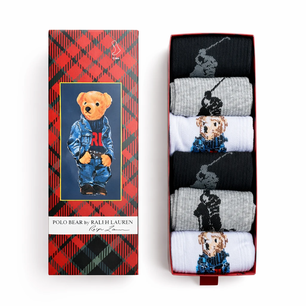 Polo Ralph Lauren Desenli 6'Lı Kutu Uzun Çorap