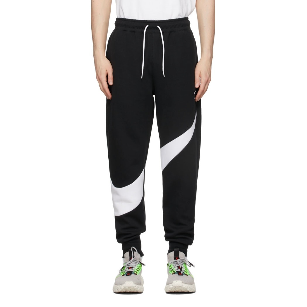 Swoosh Fleece Eşofman Altı - Siyah/Beyaz