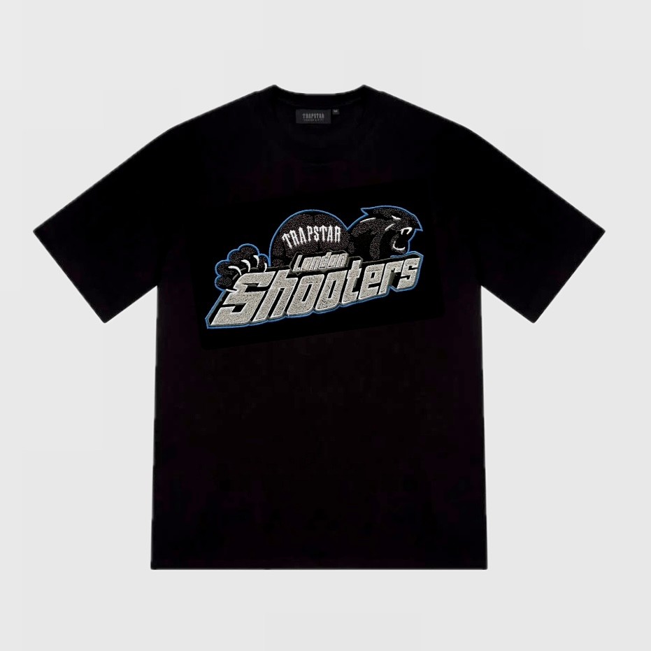 Shooters Tee Cotton T-Shirt - Siyah/Mavi