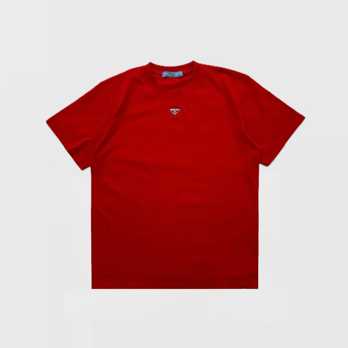 Silver Crew Neck T-Shirt - Kırmızı/Logo Ortada