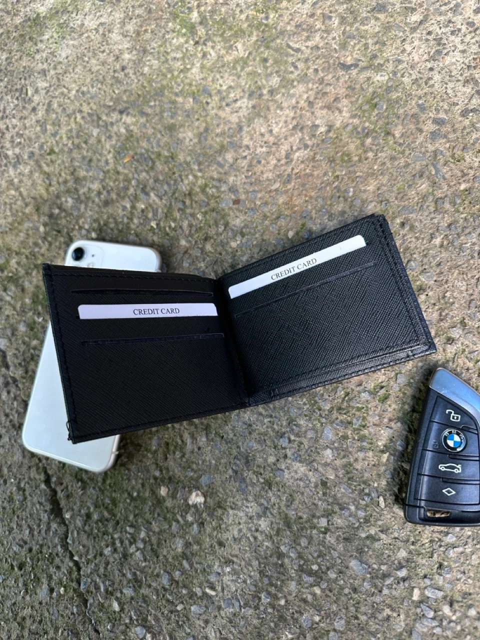 Silver Logo Siyah Deri Cüzdan