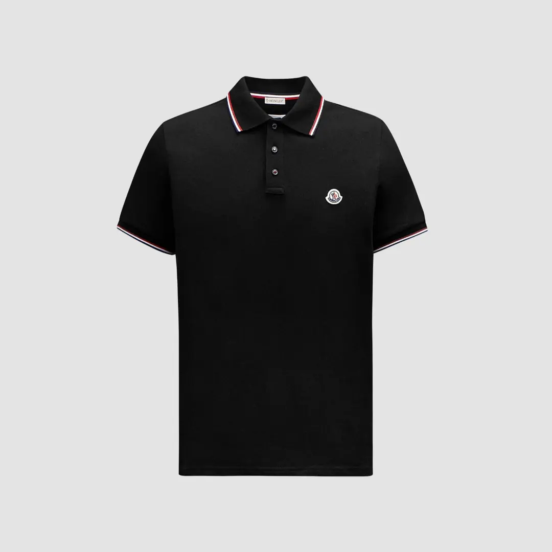 トップス MONCLER Logo Patch Polo Shirt black S Moncler Logo Patch Polo T-Shirt