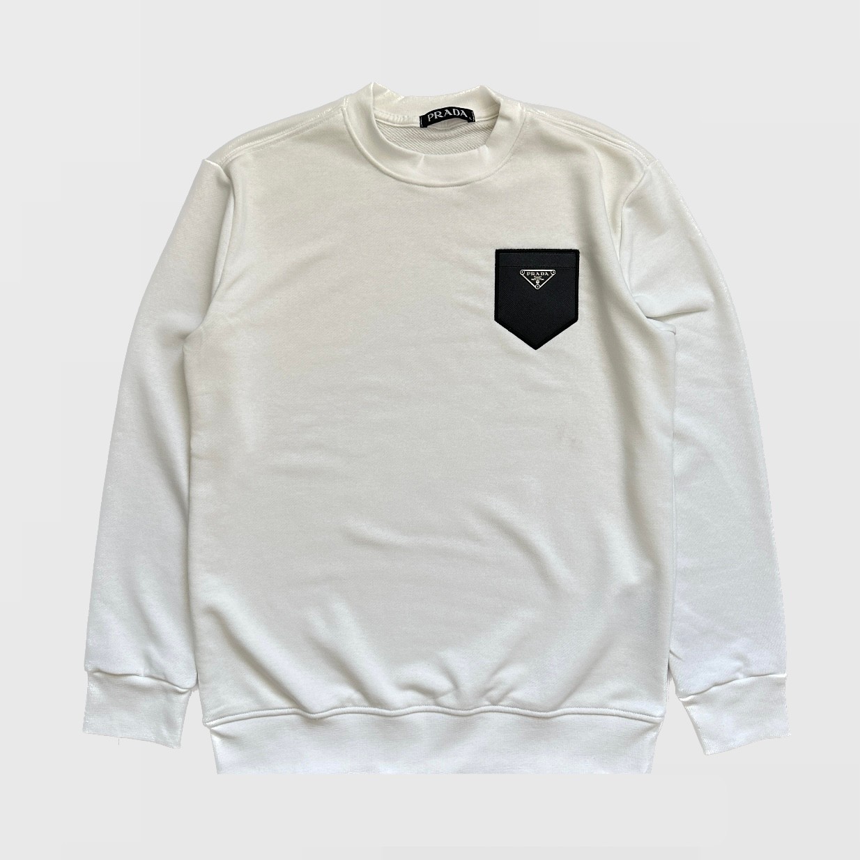 Pocket Silver Logo Sweat - Beyaz