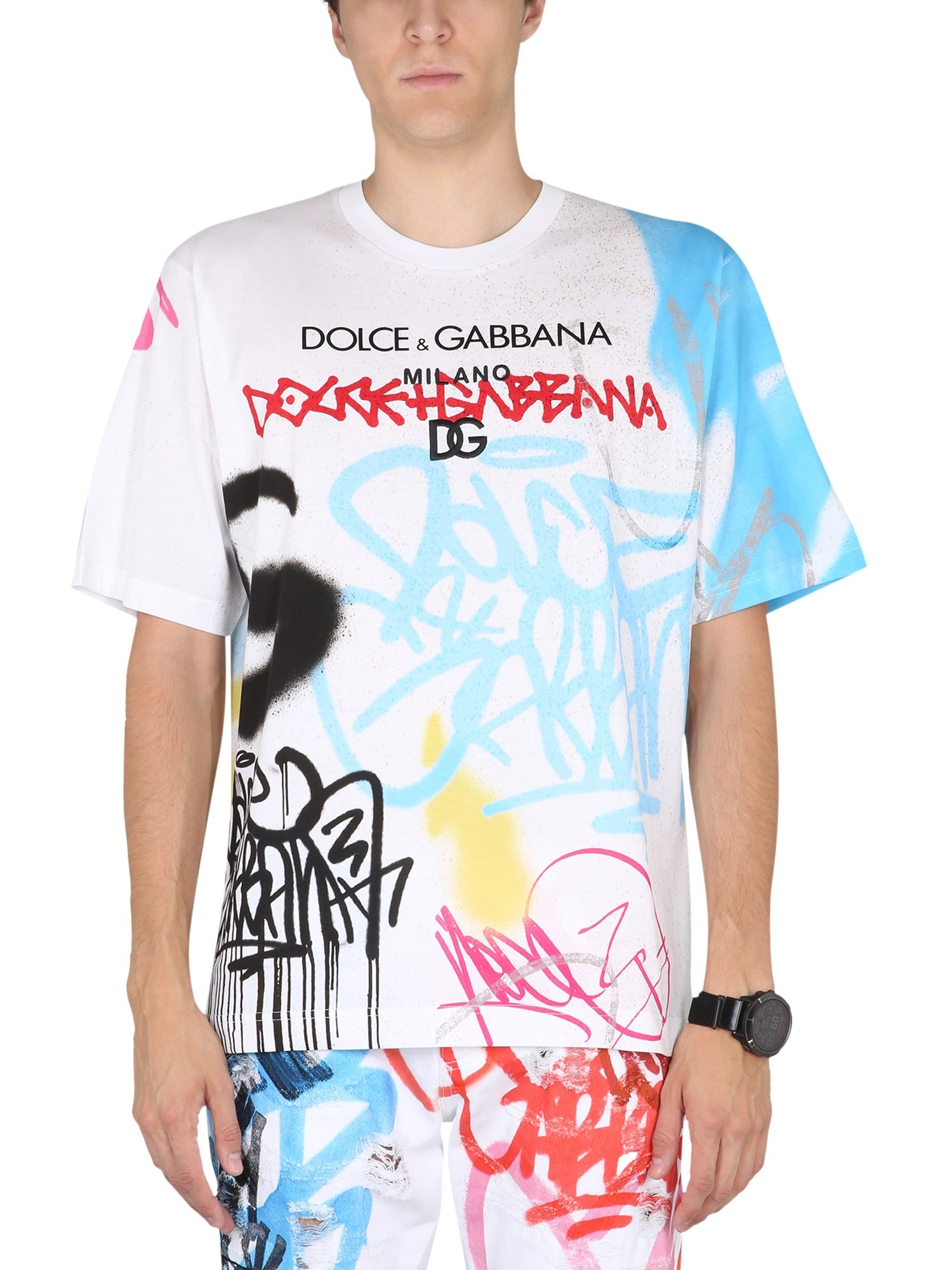 Graffiti-Print Cotton T-Shirt
