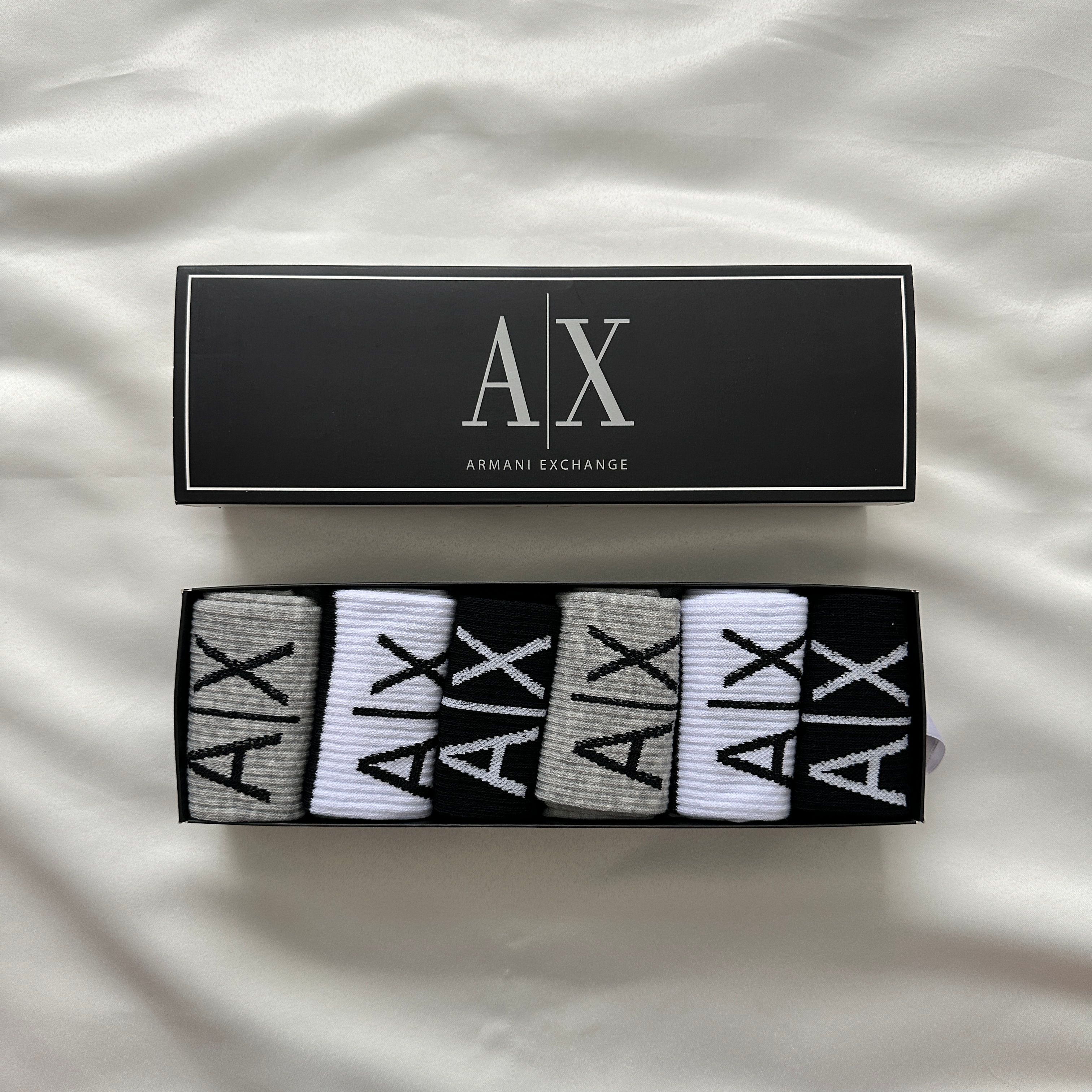 AX Logo Kutulu 6'lı Uzun Çorap