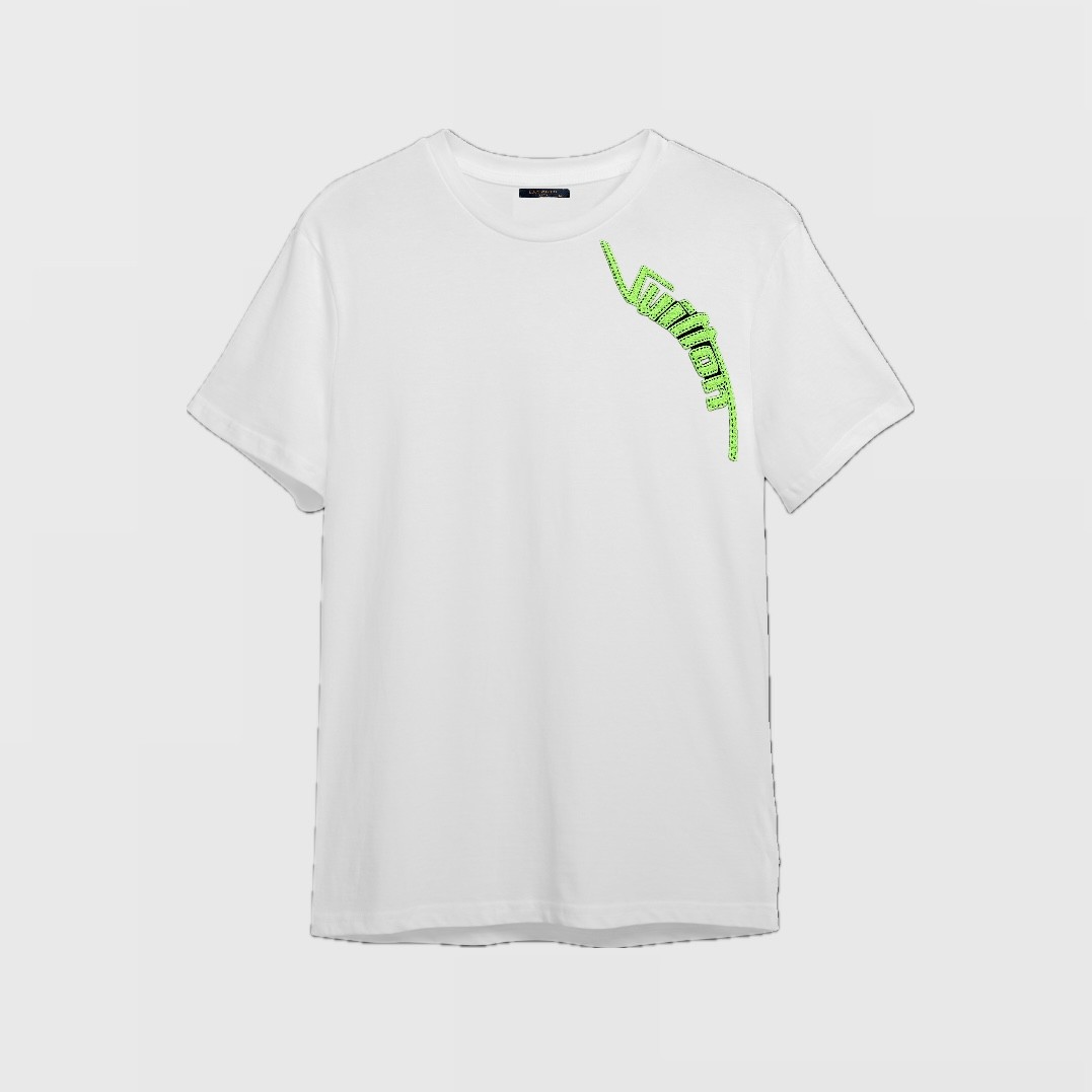 Green Snake Logo Cotton T-Shirt - Beyaz