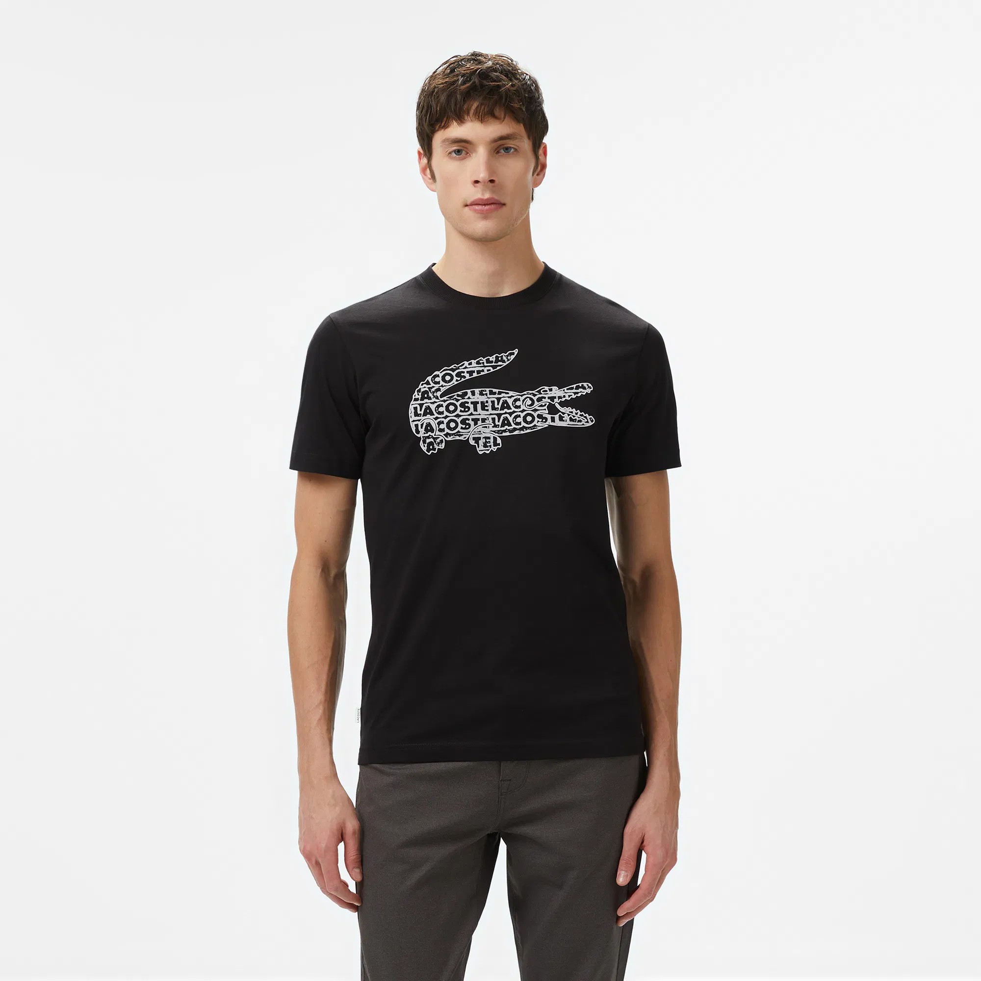 Classic Fit Bisiklet Yaka T-Shirt - Siyah/Monogram