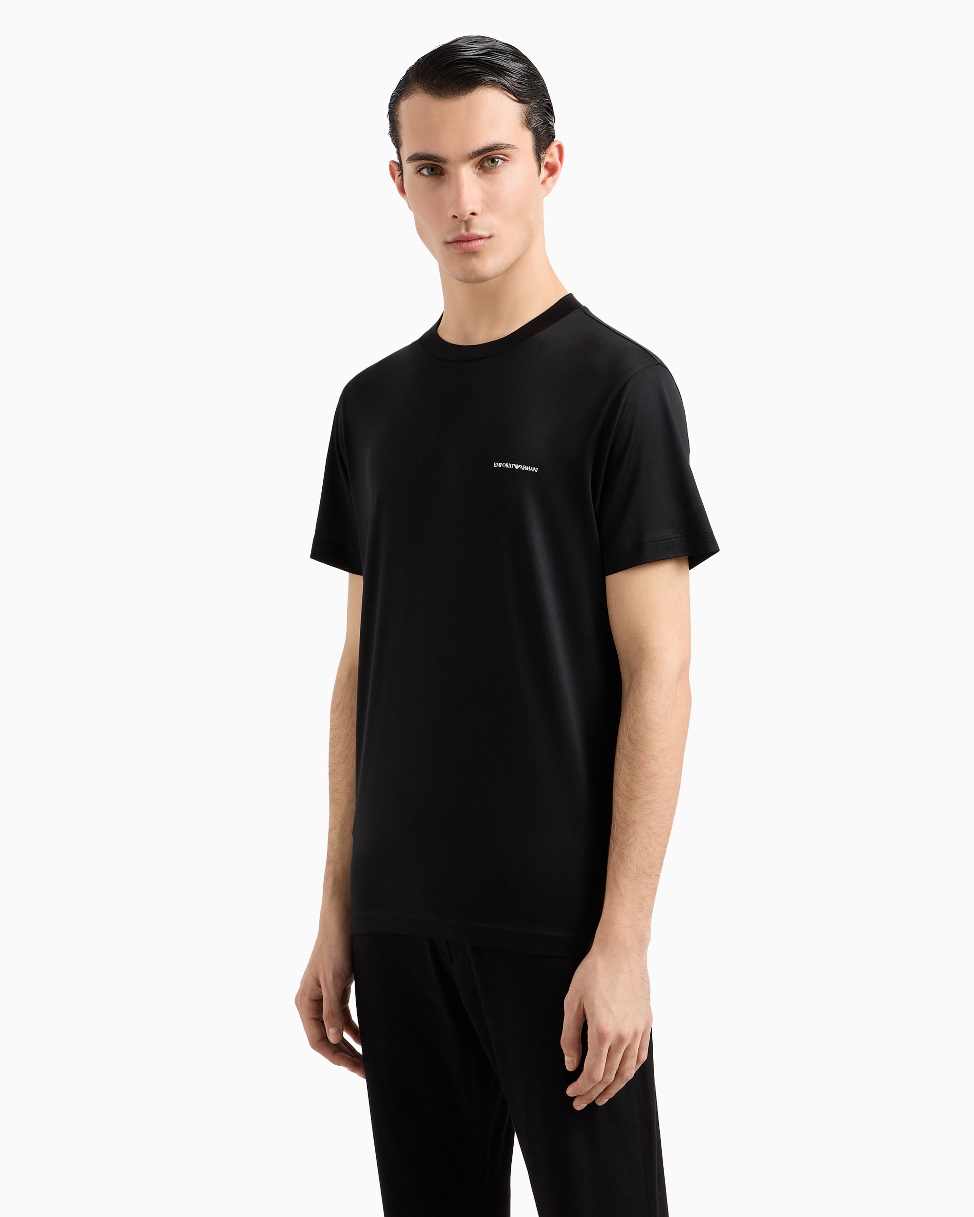 EA Micro Logo Crew Neck T-Shirt - Siyah