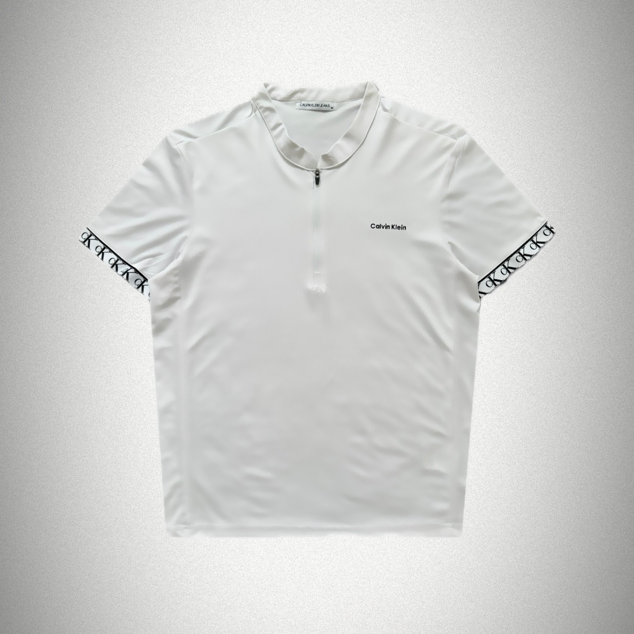 CK Fermuarlı Yakalı Seamless T-Shirt - Beyaz