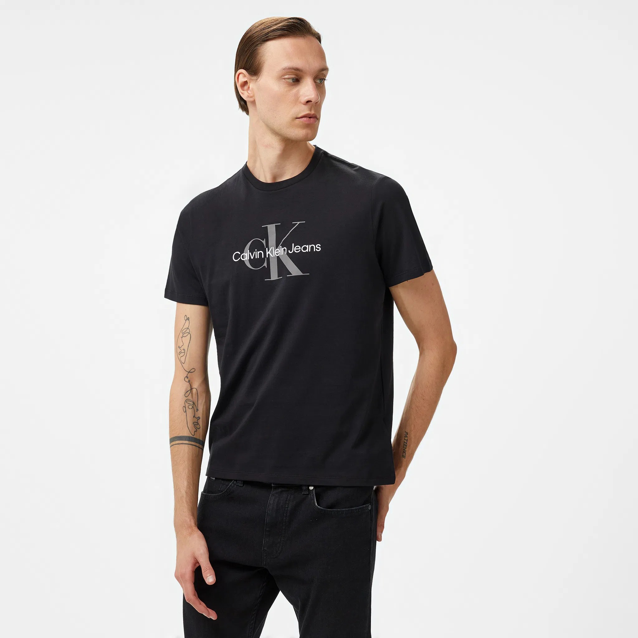 CK Jeans Hero Monogram 30s Eu Opt T-Shirt - Siyah