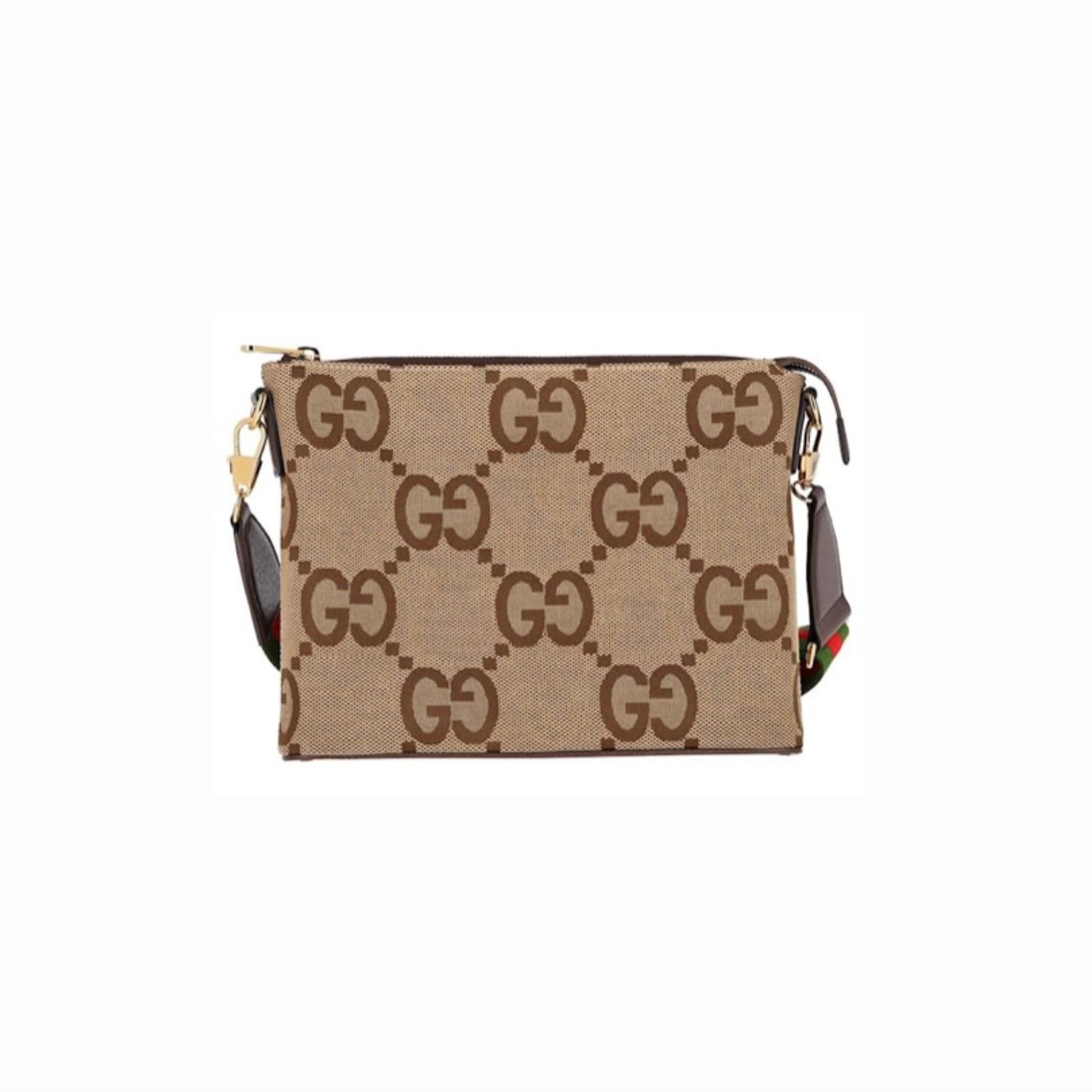 Mini GG Messenger Unisex Çanta - Kahverengi/Bej