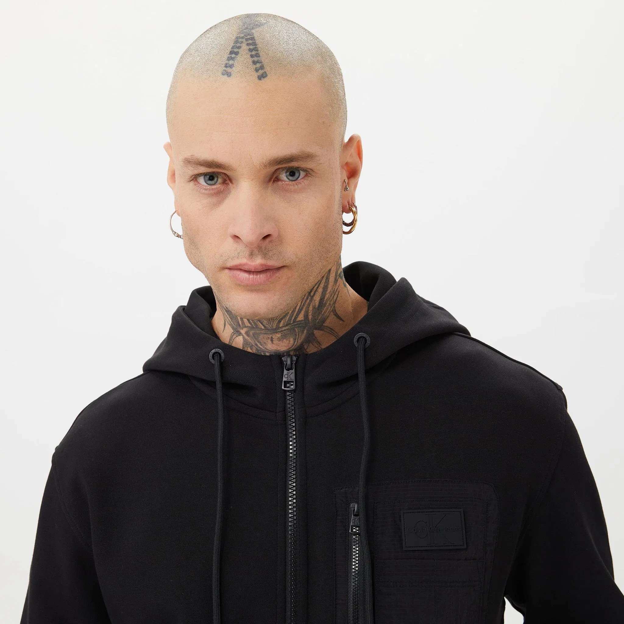 CK Jeans Mix Media Zip Ceket