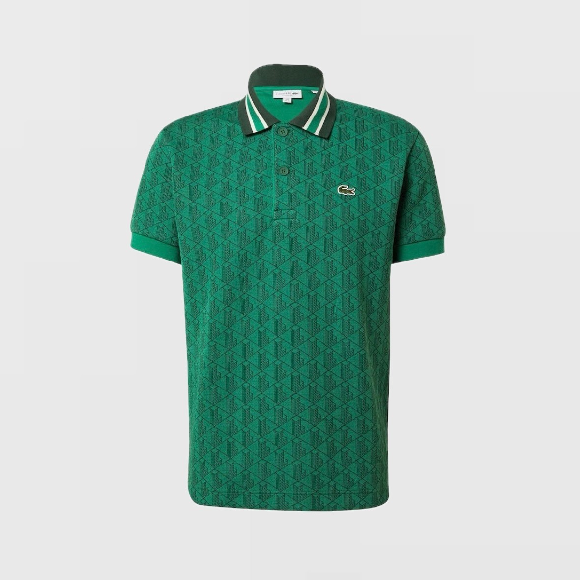 Monogram Classic Fit Polo Yaka T-Shirt - Yeşil