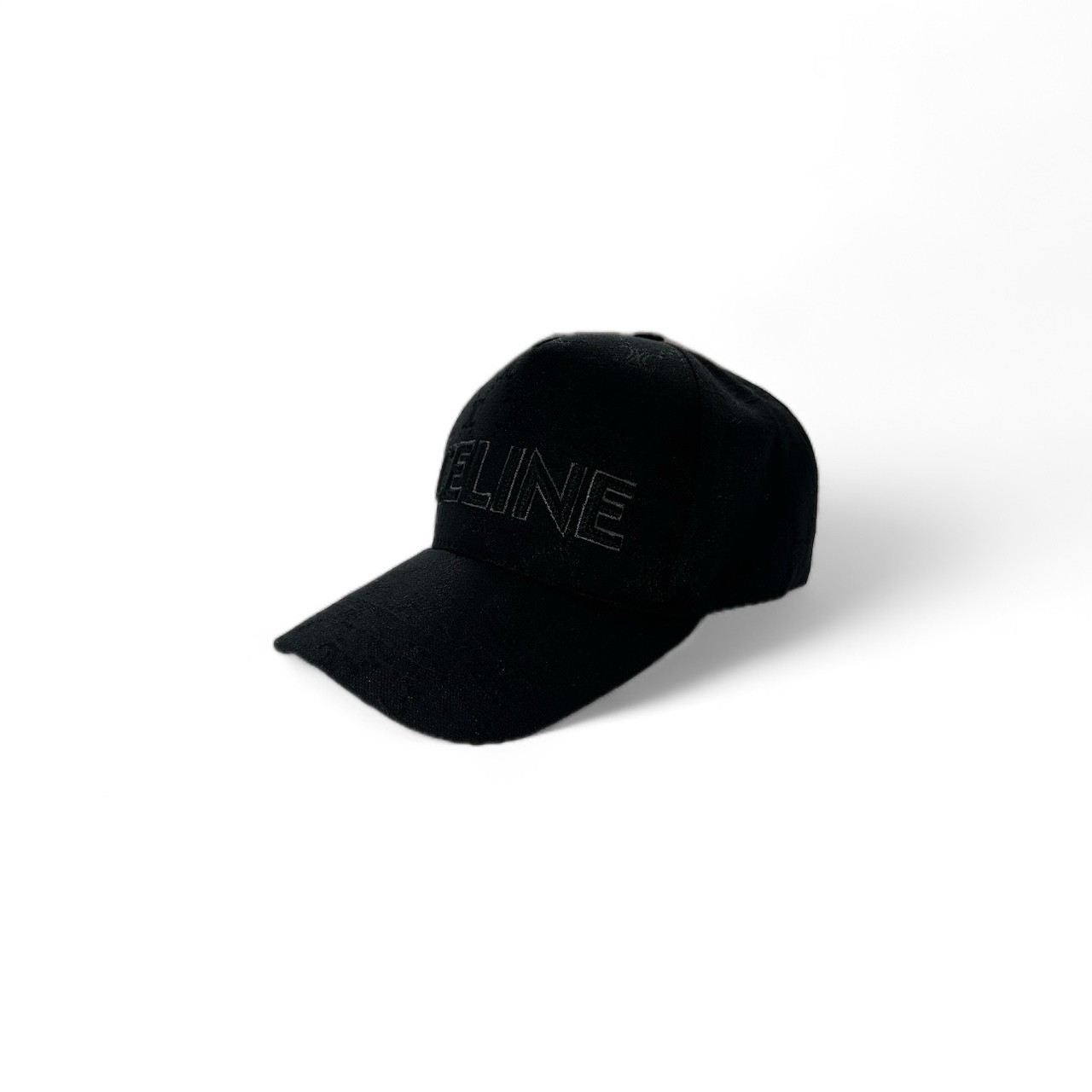 CC Motif Nakış Logo Shiny Şapka - Siyah/Siyah Logo