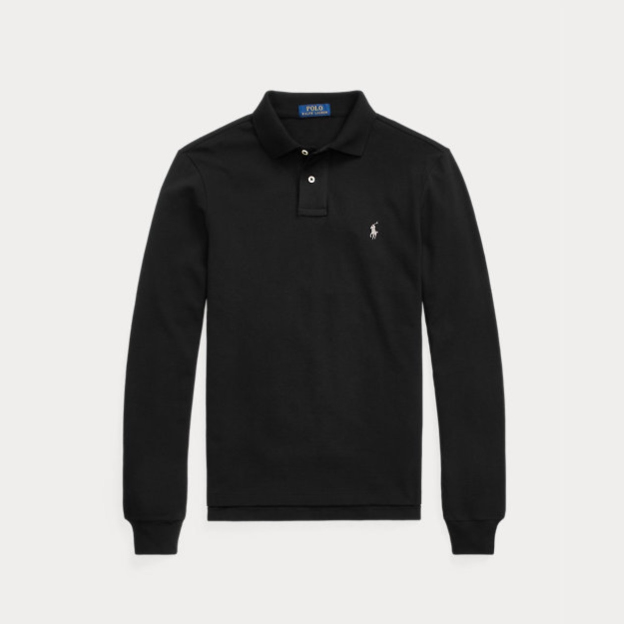 PRL Stretch Mesh Uzun Kollu Polo - Siyah
