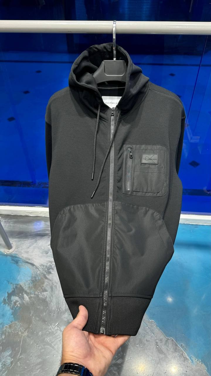 CK Jeans Mix Media Zip Ceket