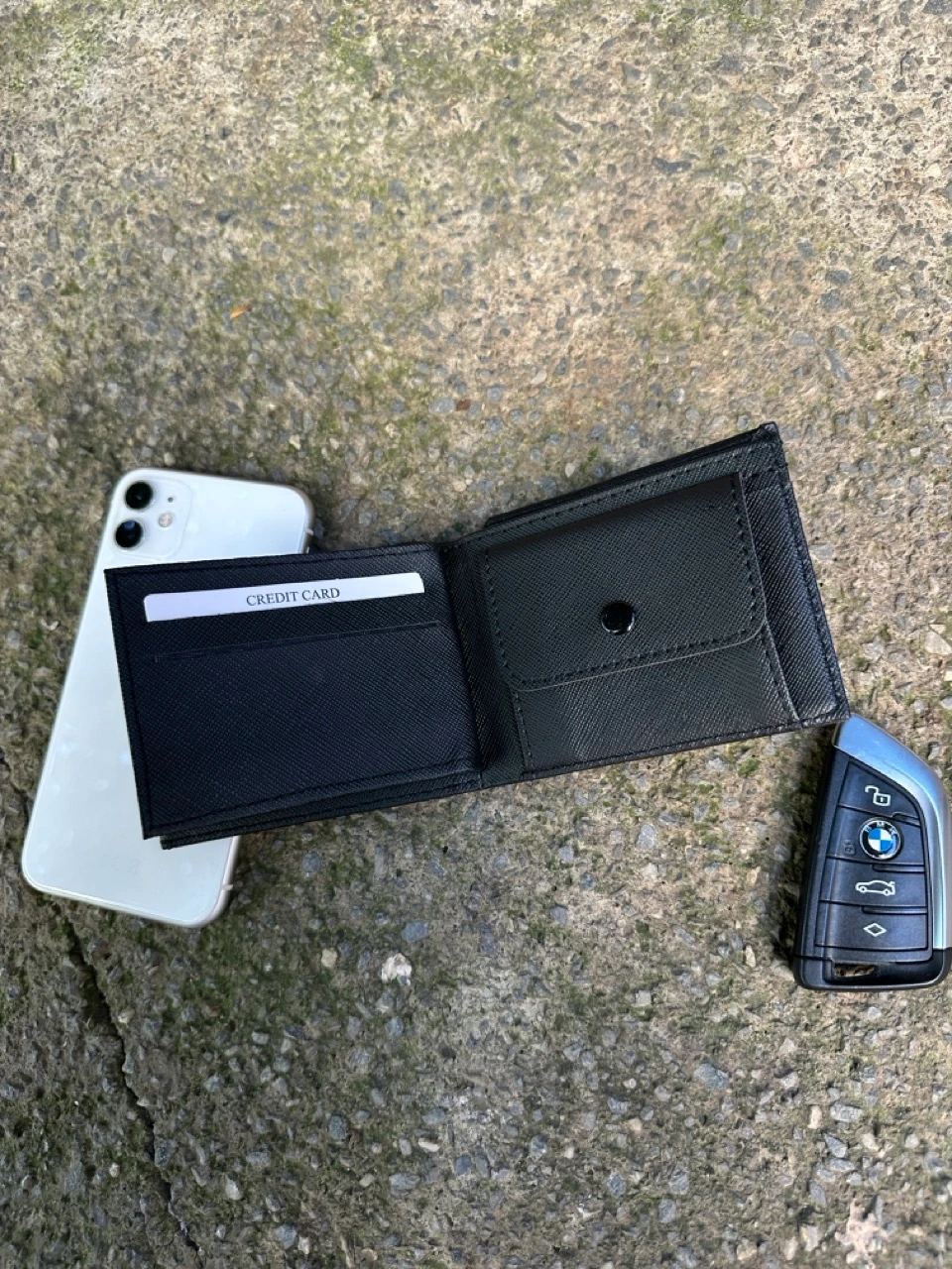 Silver Logo Siyah Deri Cüzdan