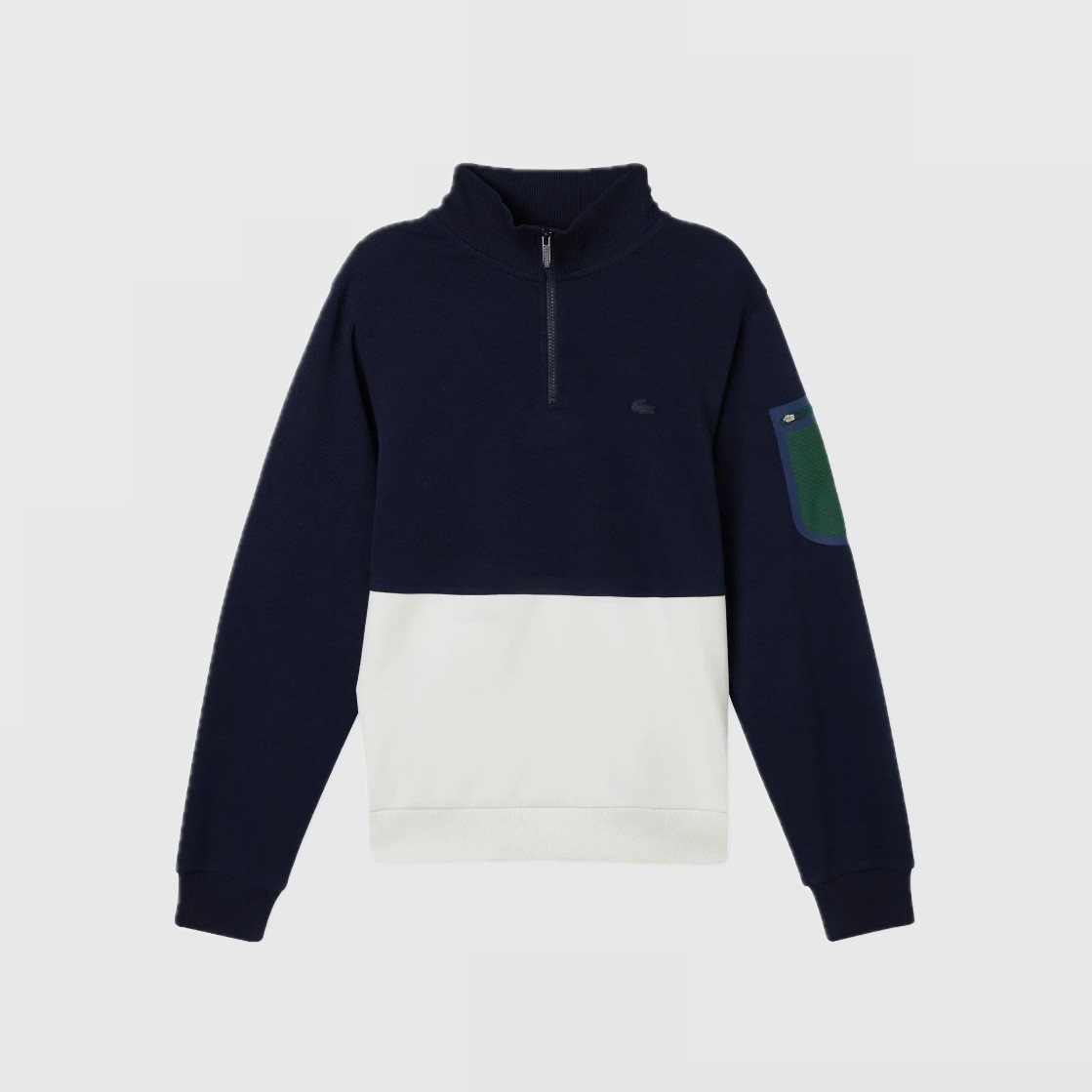 Renk Bloklu Yarım Fermuarlı Sweatshirt