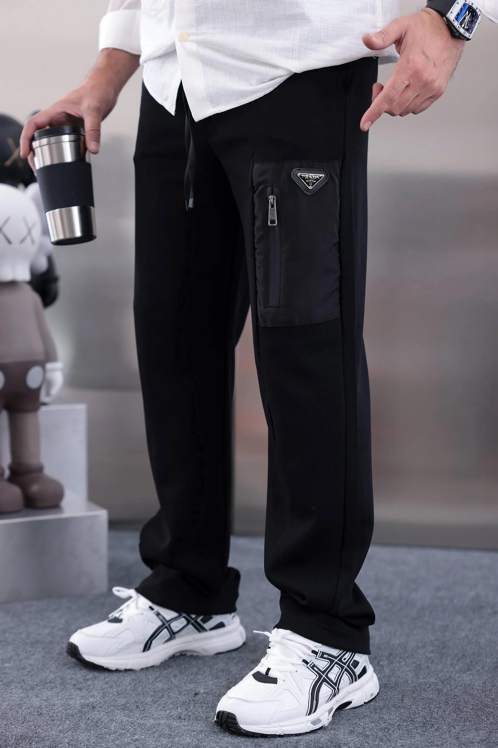 Prada Cotton Fleece Re-Nylon Details Eşofman Altı