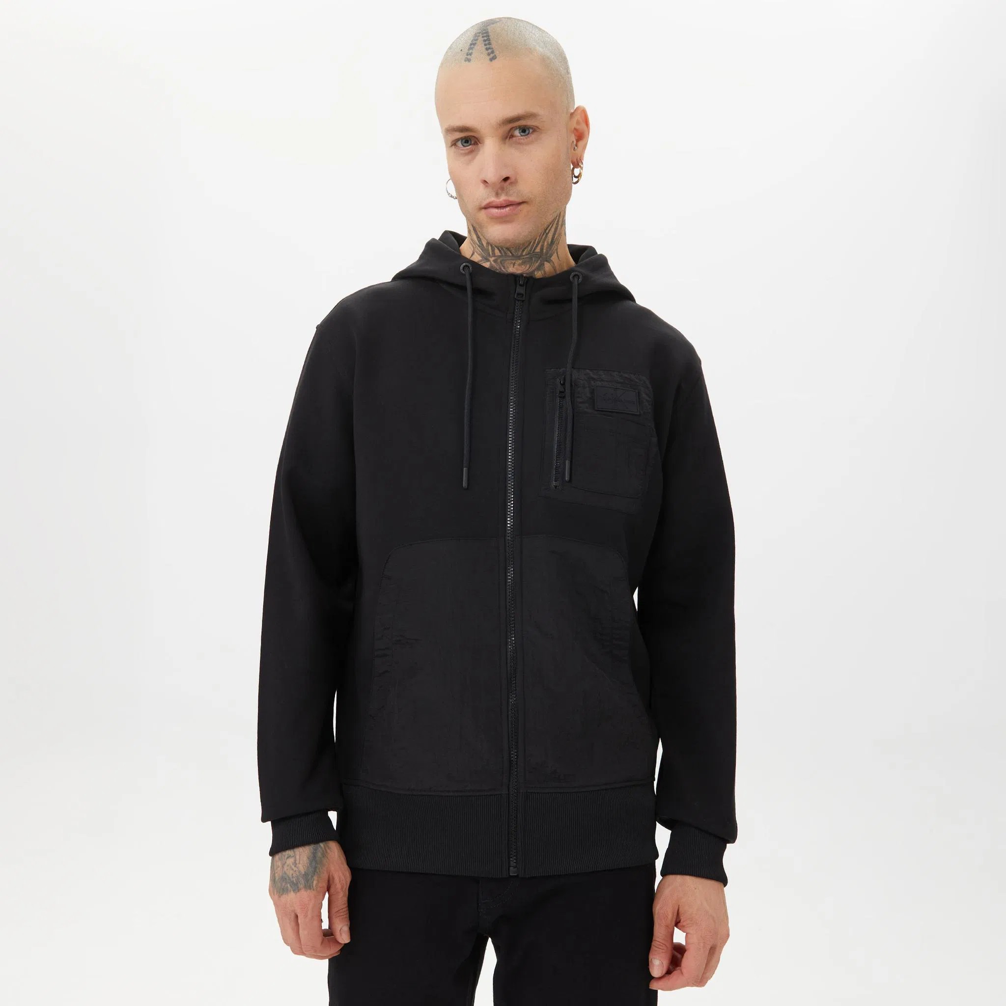CK Jeans Mix Media Zip Ceket