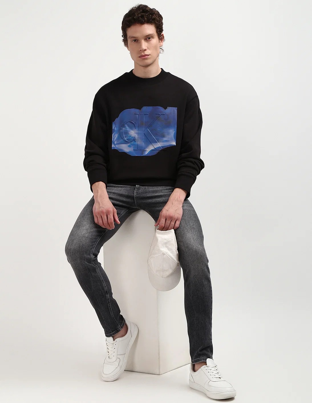 CK Embossed Euphoric Floral Crew Sweatshirt