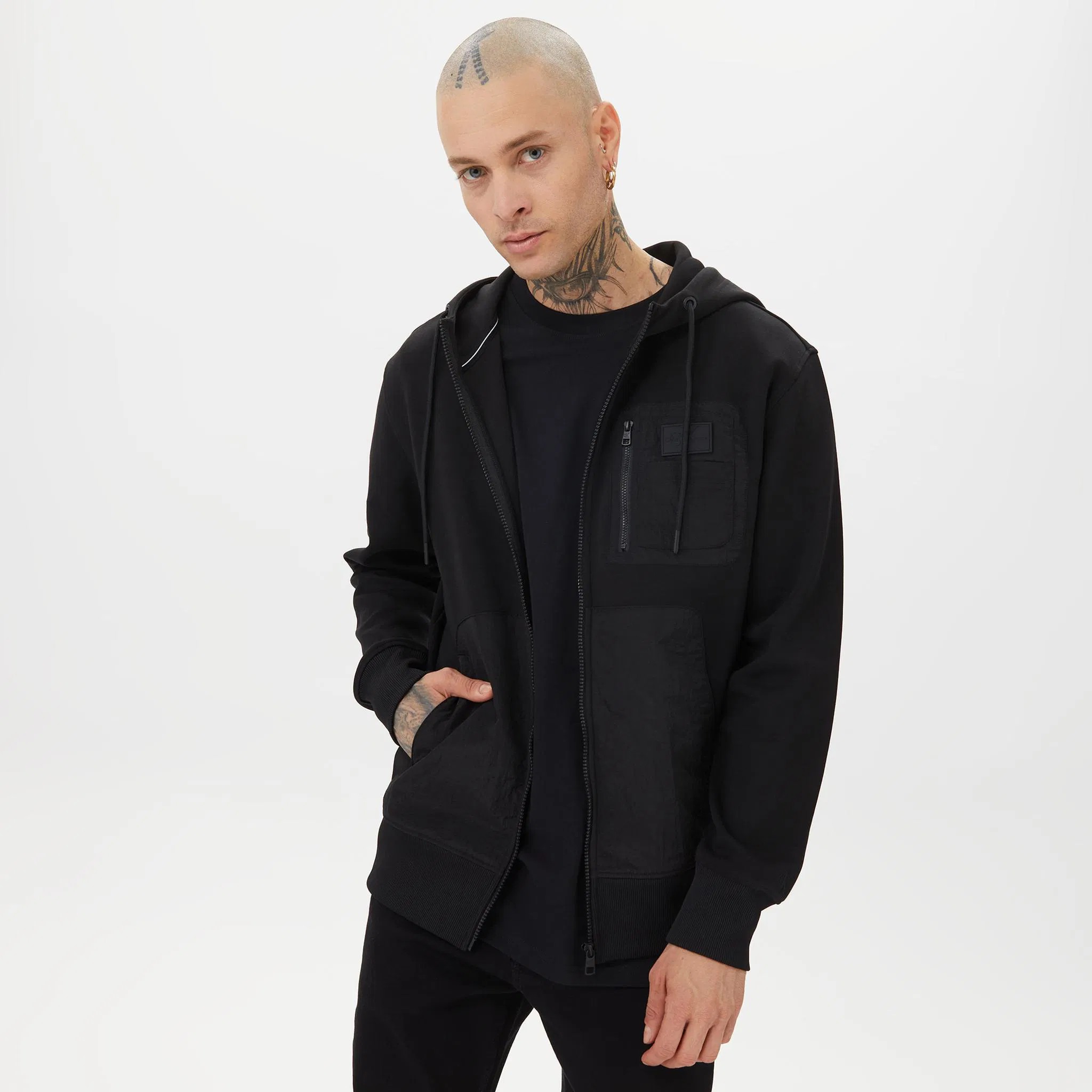 CK Jeans Mix Media Zip Ceket