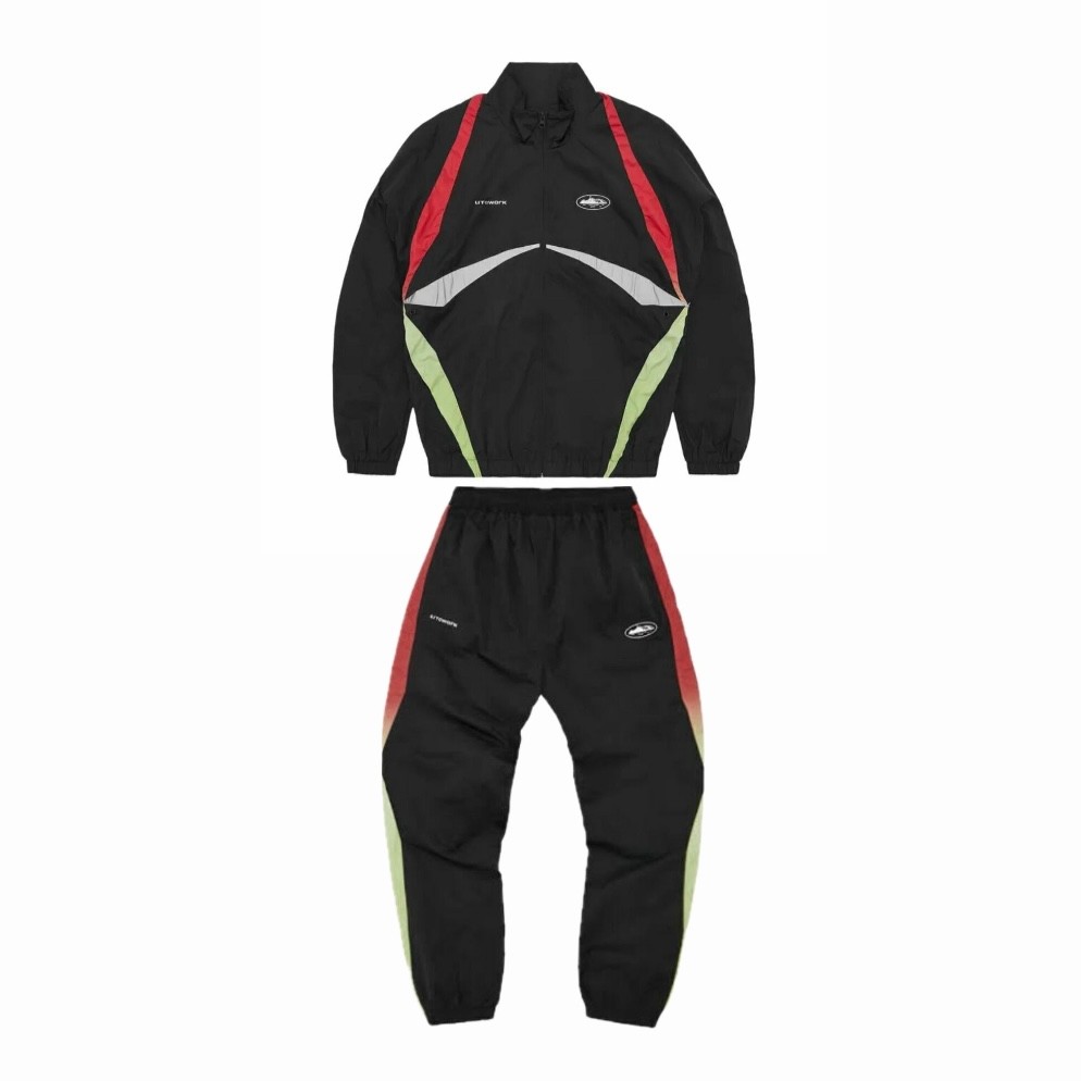 Corteiz Gradient Litework Eşofman Takımı - Black/Red/Green