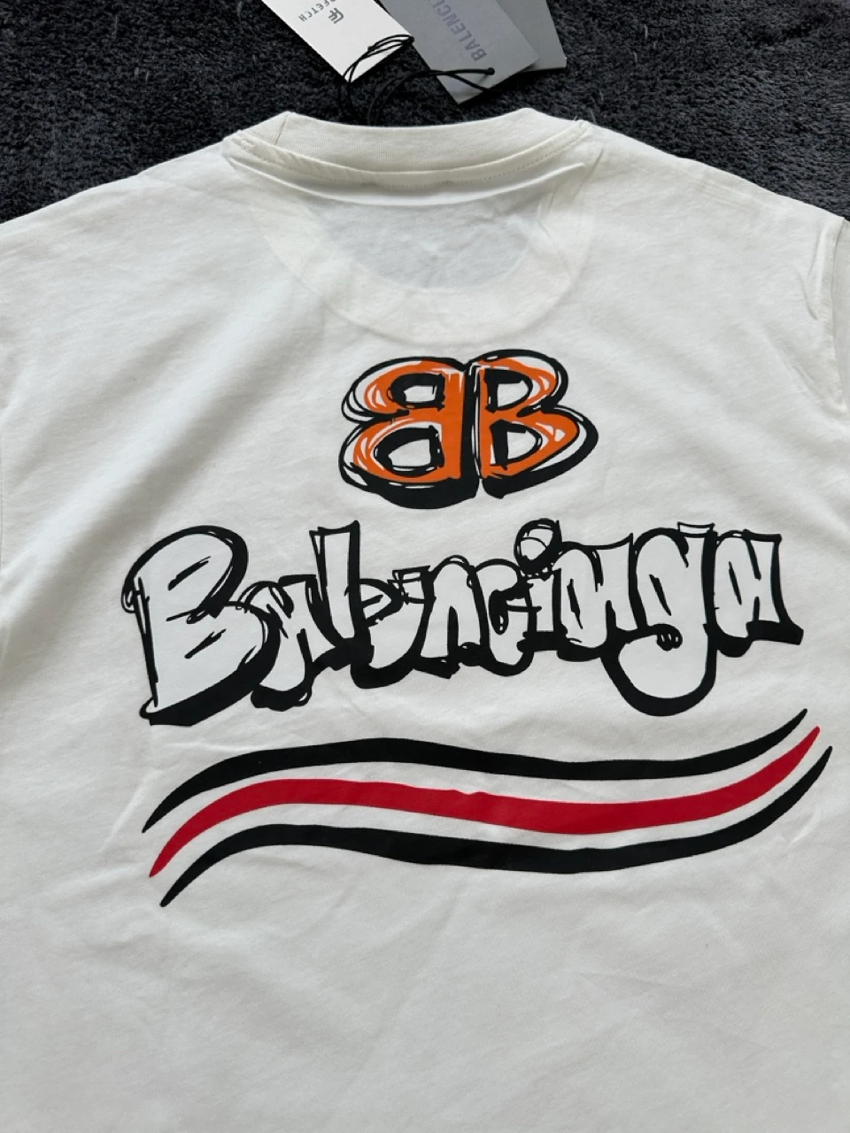 BB Balenciaga Logo Detaylı T-Shirt