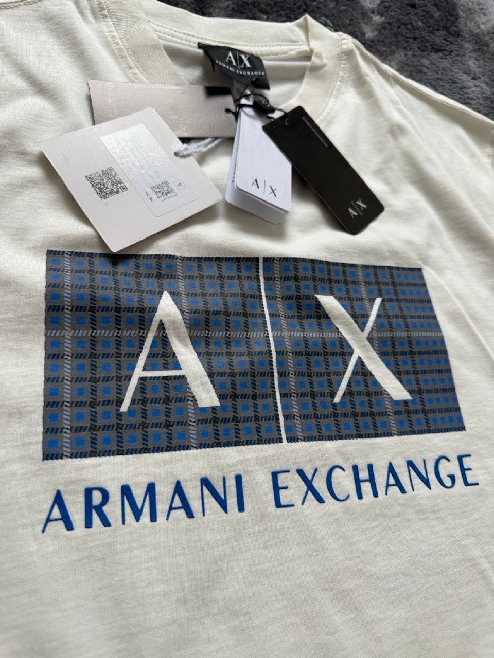 Blue AX Logo Cotton T-Shirt