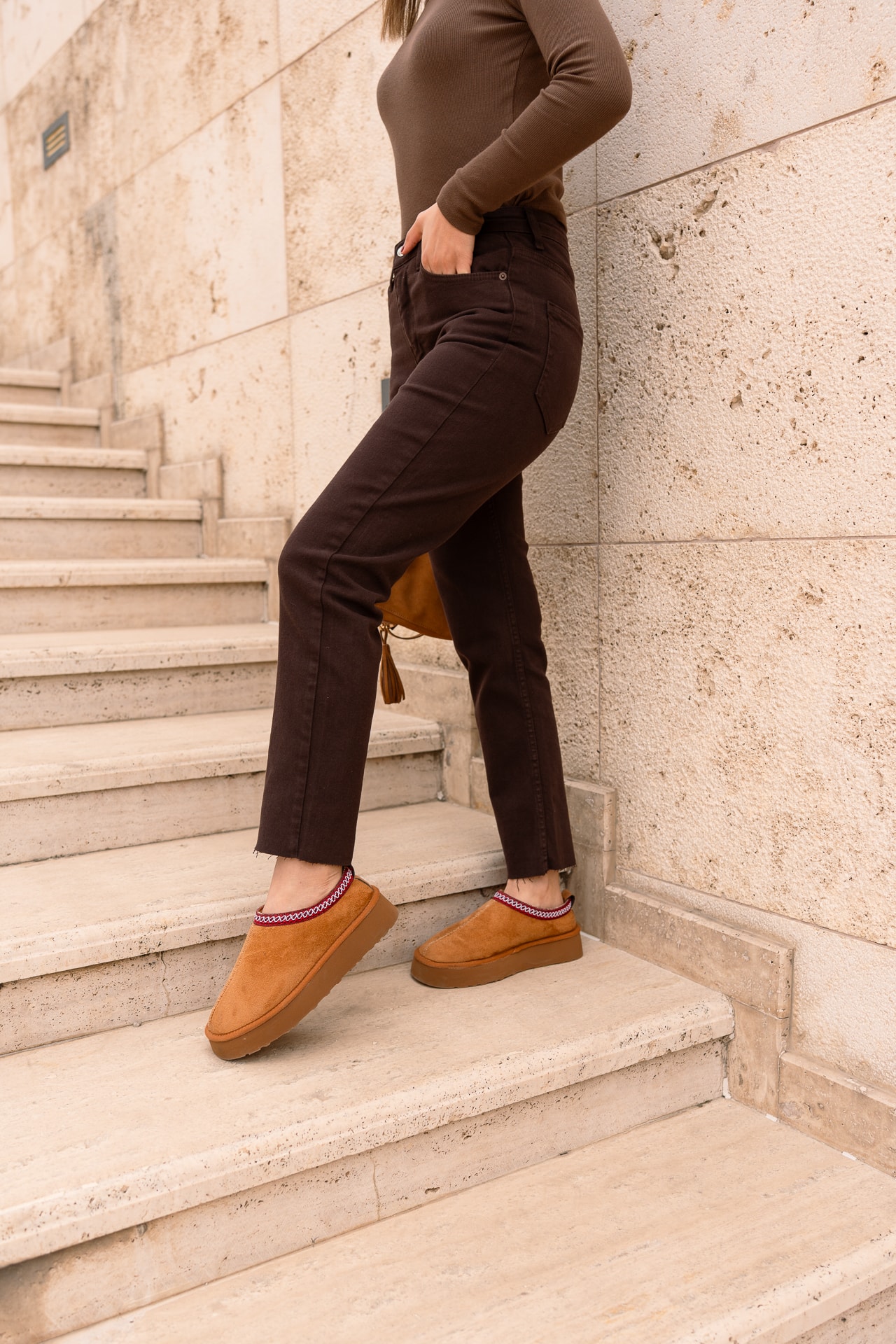 Kahverengi Boyfit Jean 