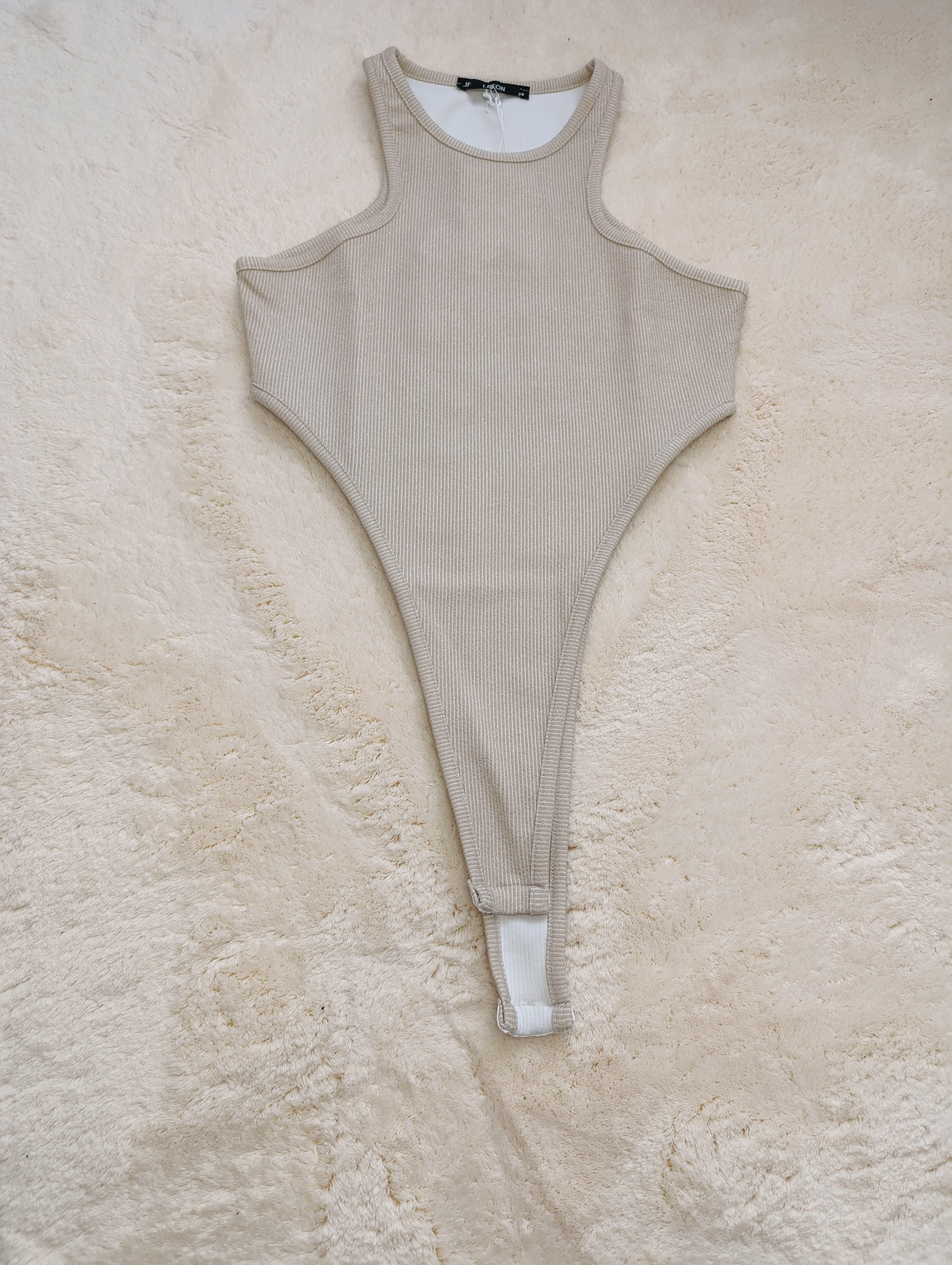 Dekolteli Simli Bodysuit