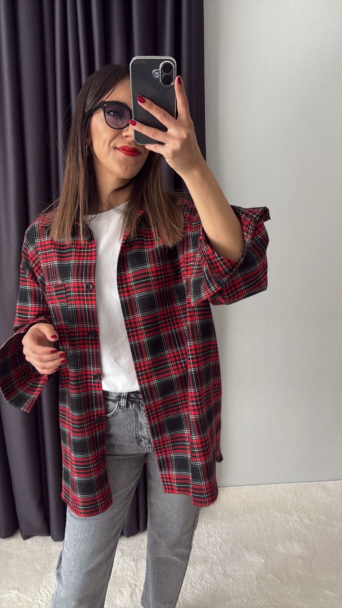 Kırmızı  Ekoseli Gömlek