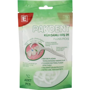 PAKDENT KÜRDANLI DİŞ İPİ POŞET 32'Lİ