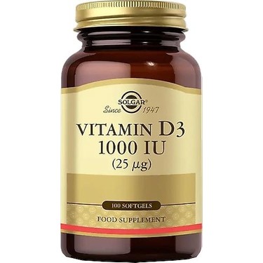 SOLGAR VITAMIN D3 1000IU 100 YUMUSAK KAPSÜL