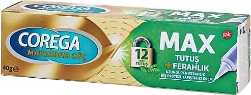 COREGA MAKSİMUM GÜÇ 40GR MAX TUTUŞ FERAHLIK DİŞ PROTEZİ YAPIŞTIRICI