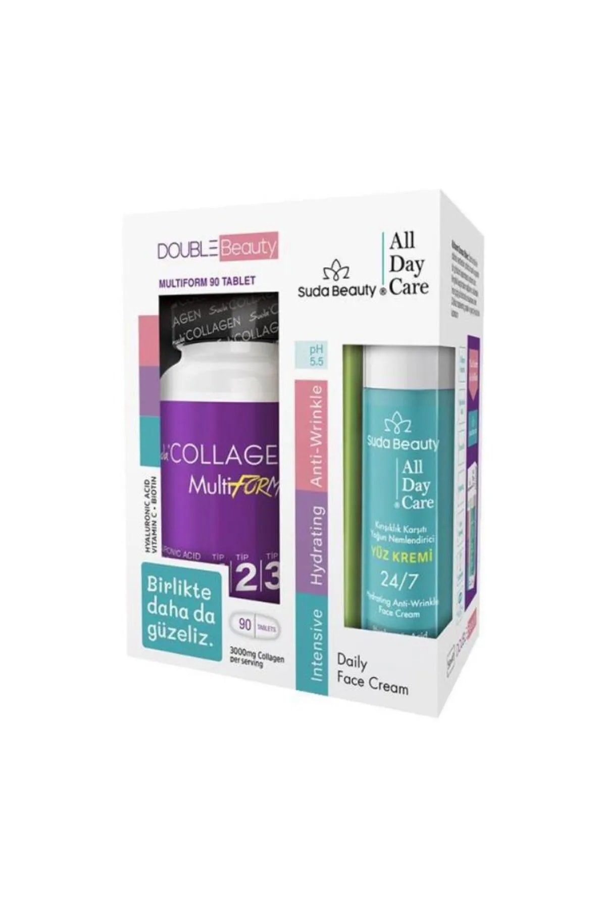 SUDA COLAGEN DOUBLE BEAUTY MULTİFORM 90 TABLET YÜZ KREMİ HEDİYELİ